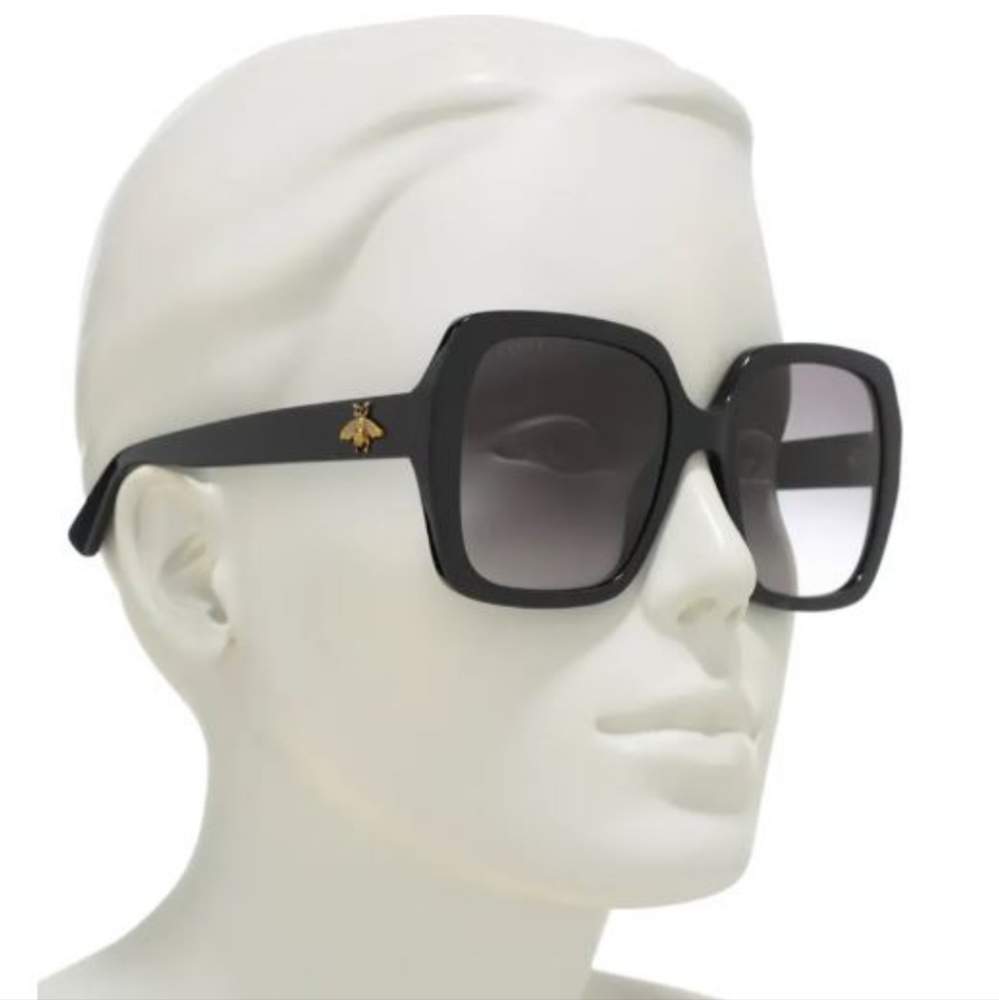 GUCCI 54mm Oversized Black Square Sunglasses Women